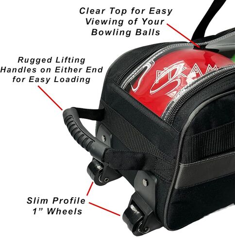 Pyramid Path Slim Triple Tote Roller Bowling Bag (No Shoe Pocket) With Large Side Accessory Pockets - Lightweight and Designed for Travel in Saudi Arabia