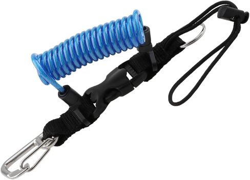 Scuba Diving Lanyard Heavy Duty Stainless Steel Core Spring Coiled Lanyard Dive Clips with Quick Release Buckle for Scuba Diving, Flashlights, Cameras in Kuwait