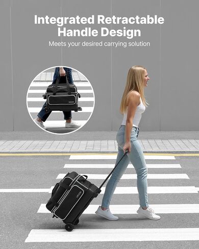 حقيبة كرة البولينج في Vevor ، حقيبة بولينج مزدوجة كرة مزدوجة الكرة مع عجلات ، تتميز بحجرة منفصلة للأحذية (حتى الولايات المتحدة الحجم 16) وجيب ملحق كبير الحجم ، يمتد المقبض القابل للسحب إلى 41.32 في in Saudi Arabia