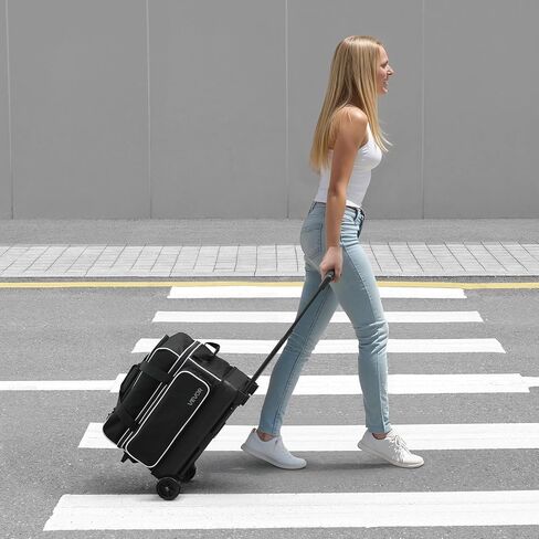 حقيبة كرة البولينج في Vevor ، حقيبة بولينج مزدوجة كرة مزدوجة الكرة مع عجلات ، تتميز بحجرة منفصلة للأحذية (حتى الولايات المتحدة الحجم 16) وجيب ملحق كبير الحجم ، يمتد المقبض القابل للسحب إلى 41.32 في in Saudi Arabia