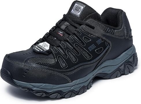 Skechers Men's Cankton Steel Toe Construction Shoe – Electrical Hazard Rated, Memory Foam, Pebble/Black, 11.5 in Saudi Arabia