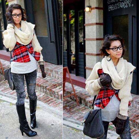 Fashion Korean Style Autumn Winter Unisex Knitted Scarf,Cape Shawl with Sleeves For Ladies Shawls Wrap Autumn Winter in Saudi Arabia