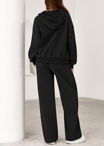 PRETTYGARDEN Women's 2 Piece Outfits Fall Sweatsuits Oversized Hoodies Wide Leg Sweatpants Tracksuits Lounge Matching Sets in Saudi Arabia