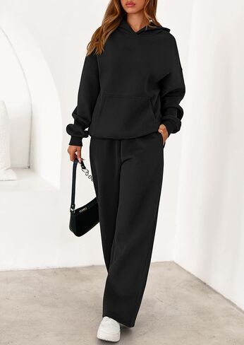 PRETTYGARDEN Women's 2 Piece Outfits Fall Sweatsuits Oversized Hoodies Wide Leg Sweatpants Tracksuits Lounge Matching Sets in Saudi Arabia