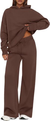 PRETTYGARDEN Women's 2 Piece Outfits Fall Sweatsuits Oversized Hoodies Wide Leg Sweatpants Tracksuits Lounge Matching Sets in Saudi Arabia