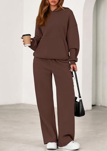 PRETTYGARDEN Women's 2 Piece Outfits Fall Sweatsuits Oversized Hoodies Wide Leg Sweatpants Tracksuits Lounge Matching Sets in Saudi Arabia