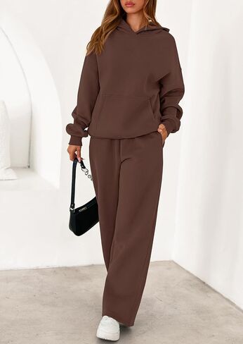 PRETTYGARDEN Women's 2 Piece Outfits Fall Sweatsuits Oversized Hoodies Wide Leg Sweatpants Tracksuits Lounge Matching Sets in Saudi Arabia