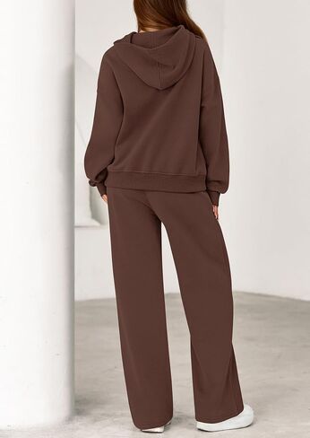 PRETTYGARDEN Women's 2 Piece Outfits Fall Sweatsuits Oversized Hoodies Wide Leg Sweatpants Tracksuits Lounge Matching Sets in Saudi Arabia