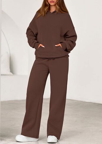 PRETTYGARDEN Women's 2 Piece Outfits Fall Sweatsuits Oversized Hoodies Wide Leg Sweatpants Tracksuits Lounge Matching Sets in Saudi Arabia