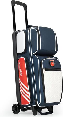 MANUEKLEAR 3 Ball Bowling Bags with Wheels, Bowling Ball Bag 3 Ball Roller with Accessory Pockets and Shoe Compartment in Kuwait