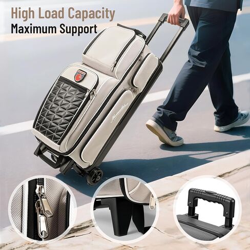 Manueklear 3 Ball Bowling Facs with Wheels ، Bowling Ball Bag 3 Ball Ball with Coptory Pockets and Soiptment in Kuwait