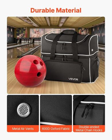 حقيبة كرة البولينج في Vevor ، حقيبة 2 Ball Four Roller Bowling مع عجلات ، تتميز بمقصورة منفصلة للأحذية (حتى الولايات المتحدة الحجم 16) وجيب ملحق كبير الحجم ، يمتد مقبض قابل للسحب إلى 37.4 في in Saudi Arabia