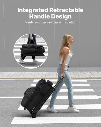 VEVOR Bowling Ball Bag, 3 Ball Double Roller Bowling Bag with Wheels, Featuring a Separate Compartment for Shoes (Up To US Size 16) & Oversized Accessory Pocket, Retractable Handle Extends to 41.34 in in Saudi Arabia