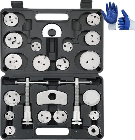DASBET 35PCS Disc Brake Caliper Tool Kit, Heavy Duty Disc Brake Piston Caliper Compressor Rewind Tool with 24 Adapters, Compatible with Most Vehicles for Brake Pad Replacement in Saudi Arabia