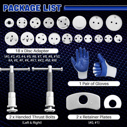 DASBET 35PCS Disc Brake Caliper Tool Kit, Heavy Duty Disc Brake Piston Caliper Compressor Rewind Tool with 24 Adapters, Compatible with Most Vehicles for Brake Pad Replacement in Saudi Arabia