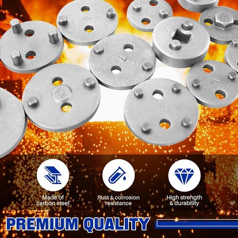 DASBET 35PCS Disc Brake Caliper Tool Kit, Heavy Duty Disc Brake Piston Caliper Compressor Rewind Tool with 24 Adapters, Compatible with Most Vehicles for Brake Pad Replacement in Saudi Arabia