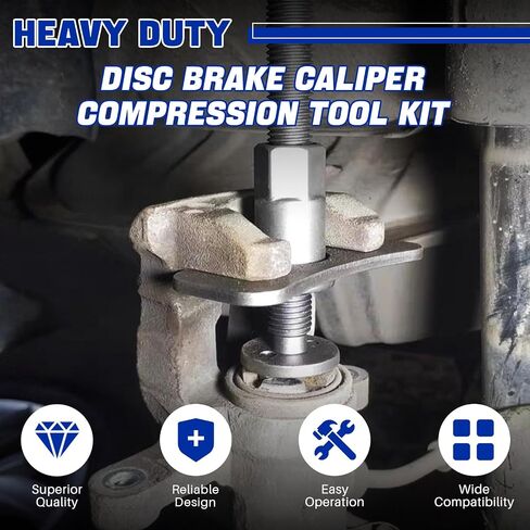 DASBET 35PCS Disc Brake Caliper Tool Kit, Heavy Duty Disc Brake Piston Caliper Compressor Rewind Tool with 24 Adapters, Compatible with Most Vehicles for Brake Pad Replacement in Saudi Arabia