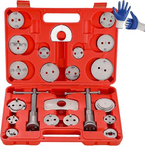 DASBET 35PCS Disc Brake Caliper Tool Kit, Heavy Duty Disc Brake Piston Caliper Compressor Rewind Tool with 24 Adapters, Compatible with Most Vehicles for Brake Pad Replacement in Saudi Arabia