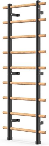 DHT Wood Stall Bar, Swedish Ladder Suspension Trainer with 9 Strategic Rods, for Home, Gym, School and Clinics, Black in Saudi Arabia