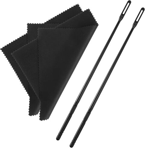 3 Sets Flute Cleaning Rod and Cloth, Flute Cleaning Kit Flutes Swab Flutess Cleaner Tenor Accessories for Musical Instruments Polishing and Cleanings (Black) in Saudi Arabia