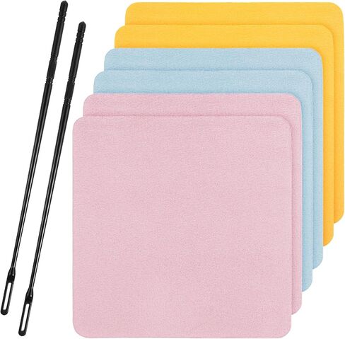 طقم تنظيف الفلوت ، 2 مساءً قضبان تنظيف المزامير 4pcs مسحات القماش النظيفة والملابس لأدوات صيانة المزامير (الوردي ، الأصفر ، الأزرق ، 20x20 سم) in Saudi Arabia
