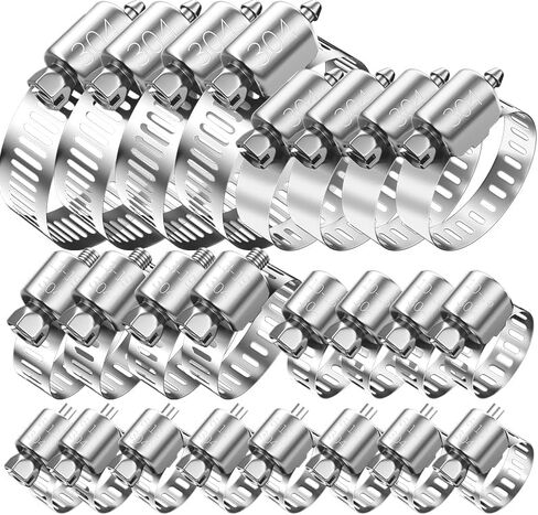مجموعة تشكيلات المشابك خرطوم ، 20pcs 1/4 ''-1-1/2 '' (6-38 مم) مشبك أنابيب الصلب غير القابل للصدأ ، مشبك أنبوب تروس الدودة القابل للتعديل للسيارات ، السباكة ، الغسالة ، الميكانيكية in Saudi Arabia