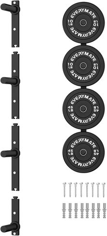 EVERYMATE Weight Plate Storage Rack, Olympic Weight Plate Holder, Bumper Plate Storage, Home Gym Organizer in Kuwait