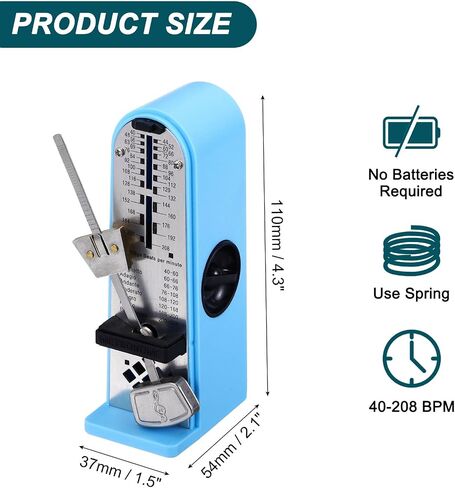 MECCANIXITY Mini Mechanical Metronome,High Accuracy Professional Musical Timer Universal Metronome for Piano Guitar Violin Ukulele Player,Red in Saudi Arabia