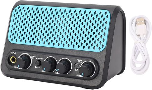 keenso mini guitar amplifier 5.0 10W محمولة الجيتار الكهربائي أمبير مع إخراج سماعة رأس تشويه نظيفة للتدريب في أي وقت في أي مكان in Saudi Arabia