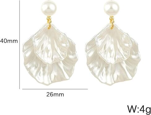 Pearl Earrings for Women，18K Gold Plated Clip-On Earrings, Lightweight Jewelry for Non-Pierced Ears, Elegant Accessories for Women, Ideal for Everyday & Special Occasions (Clip-On Pearl Earrings) in Saudi Arabia