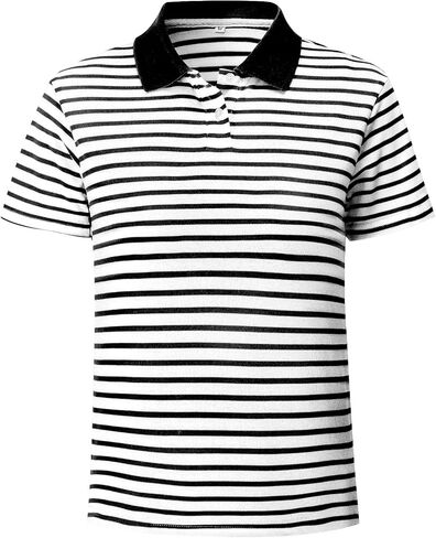 COZYPOIN Kids Boys Girls T Shirt Polo Striped School Uniform Short Sleeve Shirts Summer Button Collared Tops, 5-14 Years in Saudi Arabia