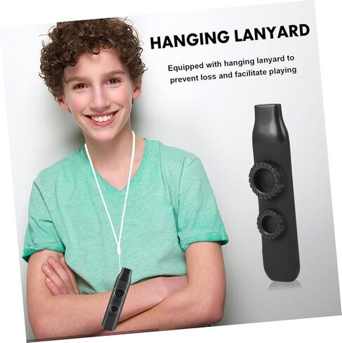 Milisten Upgraded Dual Tone Hole Kazoo,Adjustable Kazoo with 10pcs Membranes, Replacement and Lanyard, Kazoo Musical for Adults Music Lovers in Kuwait