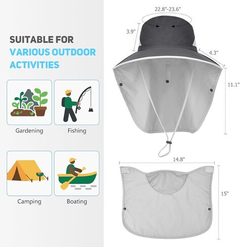 2 حزمة نساء في الهواء الطلق قبعة شمس واسعة مع رفرف وجه الرقبة ، UPF 50 حماية الصيد قبعات عمل حديقة العمل مع ذيل الحصان in Kuwait