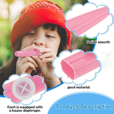 24 Pieces Plastic Kazoos, Kazoo Musical, Good Companion for Guitar Violin Piano Keyboard Ukulele, Gift for Christmas Gifts Party Favors. (Red) in Saudi Arabia