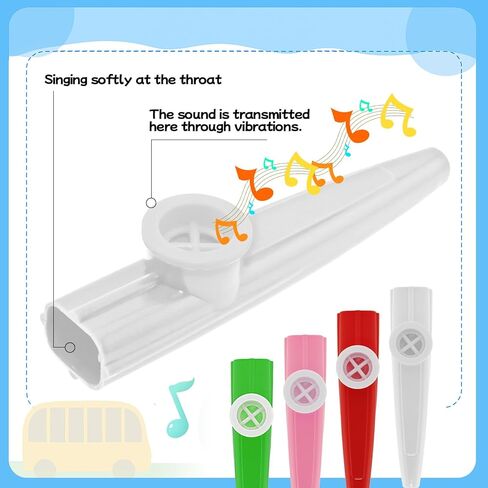 24 Pieces Plastic Kazoos, Kazoo Musical, Good Companion for Guitar Violin Piano Keyboard Ukulele, Gift for Christmas Gifts Party Favors. (Red) in Saudi Arabia