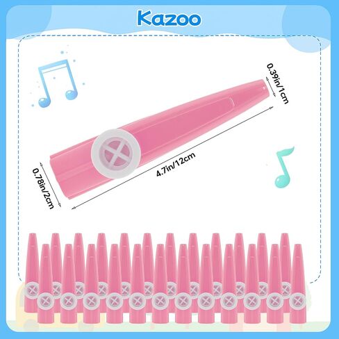24 Pieces Plastic Kazoos, Kazoo Musical, Good Companion for Guitar Violin Piano Keyboard Ukulele, Gift for Christmas Gifts Party Favors. (Red) in Saudi Arabia