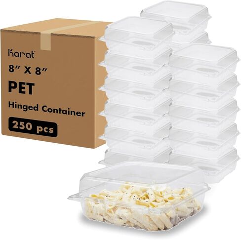 Karat Clamshell Take Out Food Containers [9"x5" - 250 ct] Durable, Stackable, Crack-Resistant To Go Boxes | Clear in Saudi Arabia