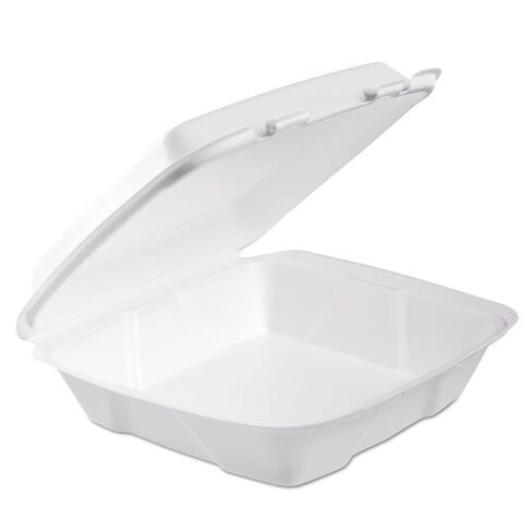 Dart 90HTPF1R Lg Perforated Foam Hinged Container, 9 in (Case of 200),White in Saudi Arabia