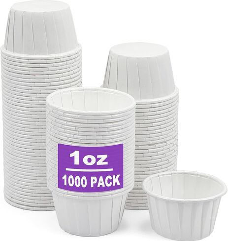CAMKYDE 200 PCS Ketchup Cups Curse Small Paper Cups 1 Oz ، Food Food Assive Curment Cups Paper Souffle Cups Cups Cups Cups (حزمة 200) in Kuwait