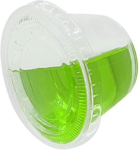 2oz Crystal Jello Shot Cups with Lids 100 Set, Leakproof & Freezer Safe Small Meal Prep Plastic Portion Cups for Salad Dessert Condiment Sauce Souffle, Food Storage Cups for Lunch Party Trips in Saudi Arabia