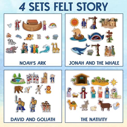 4 Set Felt Story Board Sets for Toddler Educational Storytelling Felt Book Board Stories for Preschool Learning Classroom Activity(Animals) in Saudi Arabia