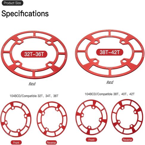 YBEKI Aluminum Chainring Guard 104 BCD 32-42T Mountain Bike Crankset Protector - CNC Machined Chainring Protector Compatible with Shimano/SRAM Cranksets ﻿ in Kuwait