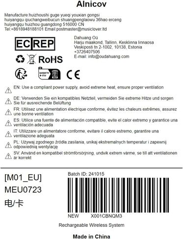 نظام الغيتار اللاسلكي Alnicov ، جهاز استقبال جهاز إرسال الجيتار UHF مع إعادة شحنه مع تأثير تردد البلوتوث للجيتار الكهربائي في الكمان B9 in Kuwait
