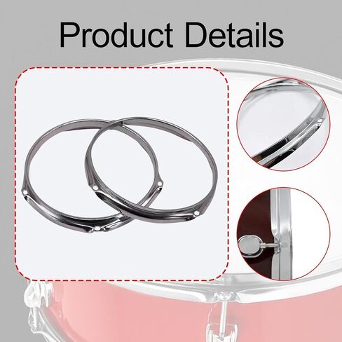 Drum Hoops Drum Rims 6 Hole Percussion Instrument Repairing Replacement DIY Professional Snare Drum Batter for Top and Bottom, 13 inch in Kuwait