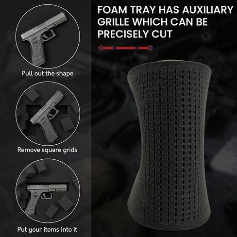 16x12x2in Precut Gun Case Foam Inserts 4Pack, High-Density Black Foam Padding Customizable Padding for Gun Parts, Toolboxes, Camera Bags & Precision Equipment Protection in Saudi Arabia