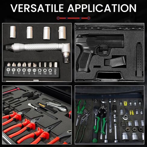 16x12x2in Precut Gun Case Foam Inserts 4Pack, High-Density Black Foam Padding Customizable Padding for Gun Parts, Toolboxes, Camera Bags & Precision Equipment Protection in Saudi Arabia