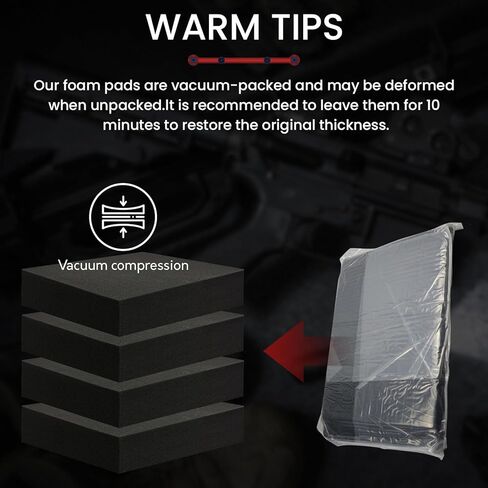 16x12x2in Precut Gun Case Foam Inserts 4Pack, High-Density Black Foam Padding Customizable Padding for Gun Parts, Toolboxes, Camera Bags & Precision Equipment Protection in Saudi Arabia
