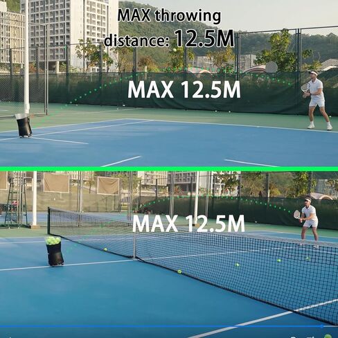 PT MINI PRO Tennis Ball Machine Portable Lightweight Rechargeable Battery Automatic Oscillation Spin Control Remote/APP Suitable for Beginners in Saudi Arabia