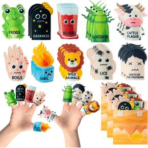 شعرت فصح Watinc Found Found Puppets - 33pcs لعيد القصص ، قم بتصوير القصص ، ويلعب أصابع الإصبع مع مجموعة أكياس السيناريو ، وتفضل الحفلات أنشطة قصة المرح المدرسية للأطفال (شخصيات) التعليم المبكر (شخصيات) in Kuwait