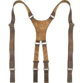 Hide & Groom, X Back Suspender with Belt Loops for Groomsmen, Formal Wear for Weddings, Full Grain Leather, Handmade in Kuwait